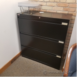 Artopex Black 3 Drawer Lateral File Cabinet, Locking Artopex Black 3 Drawer Lateral File Cabinet, Locking